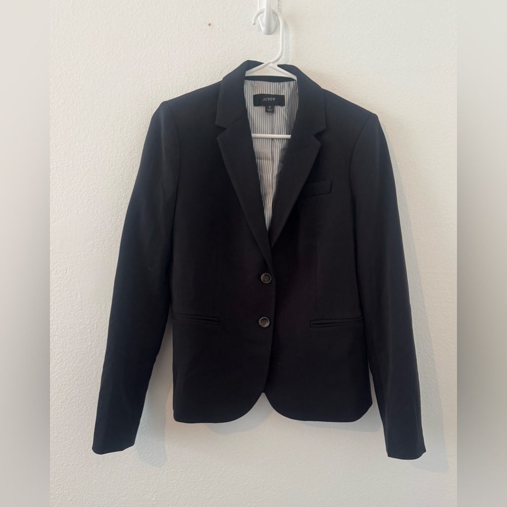 J. Crew Schoolboy Blazer Two Button Black Classic Career Office Size Small